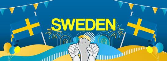 Template design for public holiday or national day celebration of Sweden vector