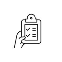 task list clipboard thin outline icon design good for web or mobile app vector