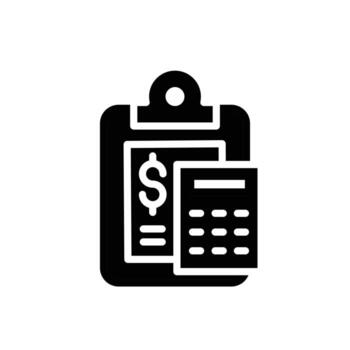 financial report solid icon design good for web or mobile app vector