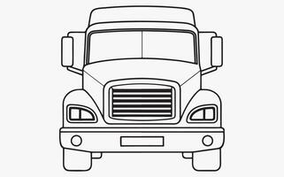 Classic Truck Line Art icon vector