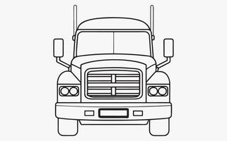 Truck front Line Art image vector
