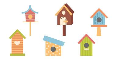 A collection of different bird feeders vector
