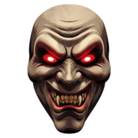 A creepy mask with red eyes png