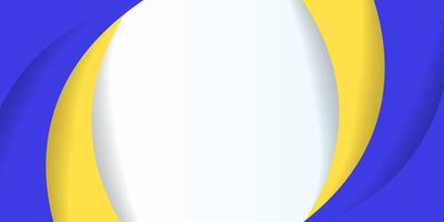 A blue and yellow background with a curved shape vector