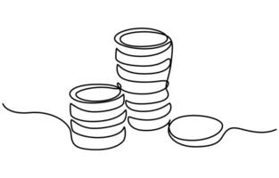 coins with a prominent dollar sign coin on top, vector