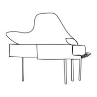 Music notes continuous line drawing with piano vector