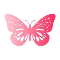 A pink butterfly on a white background vector