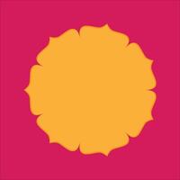Vibrant Decorative Frame with Yellow-Orange Floral Design on Pink Background, Abstract art is ideal for use in festive banners, social media posts, event, invitations, and more vector