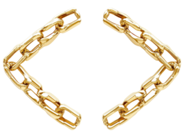 Two gold chains with links on each side png