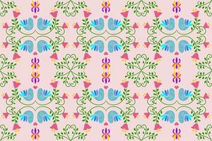 Seamless pattern of ikat, ethnic, geometric shape, ornate, aztec, motif, tribal, boho, ethnic, native repetation illutrator for fabric and textile or carpet. Traditional paint tiled pattern. vector