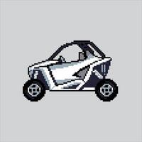 Pixelated Adventure Car. SXS Off-Road adventure Car Icon pixelated for the pixel art game and icon for website and game. old school retro. vector