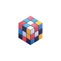 a cube with colorful squares on it png