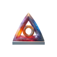 a triangle with a colorful design on it png