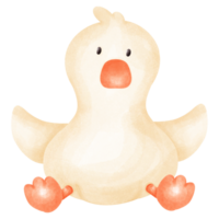 Happy farm water color cute duck animals collection png