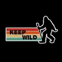Keep Wild Sasquatch Silhouette perfect for print, apparel, sticker, etc vector