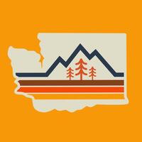 Washington DC Nature Symbol With Retro Lines and Mountain perfect for print, apparel, sticker, etc vector