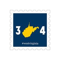 West Virginia 304 Area Code Stamp Design vector