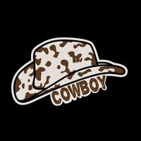Cowboy hat with Cattle Pattern perfect for your sticker design, etc vector