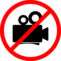 record not allow sign icon or no entry with camera sign png