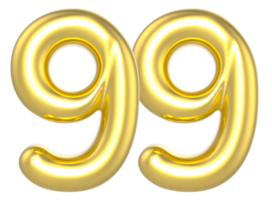 99 Number Gold Render png