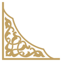 Golden Islamic frame border, frame corner design template, Arabic ornament. Suitable for use as frame borders, calligraphy, certificates png