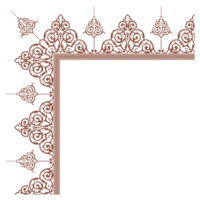 Ornamental design pattern on frame corner border, suitable for calligraphy, invitation card, frame decoration png