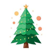 Christmas tree with blurred bokeh festive fairy lights vector