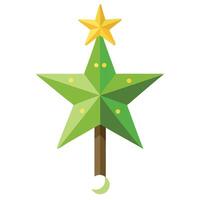 Christmas tree star topper isolated on a transparent background. vector