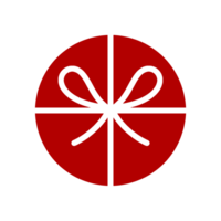 Circle gift box icon set with simple and modern design for valentine theme png