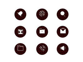 Red and black checkered circle icons set vector