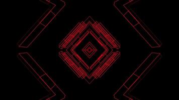 A black and red geometric pattern on a black background video