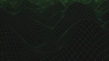Abstract green waves on a black background video