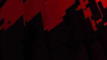 A red and black background with squares video