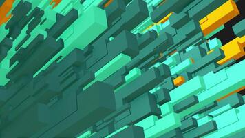 Abstract 3d background with green and yellow cubes video