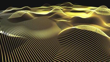 Abstract 3d wave pattern with gold lines video