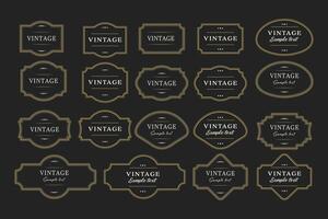 Elegant set of vintage retro frames on black background with text. illustration vector