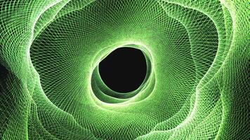 A green abstract pattern with a black hole in the center video
