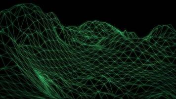 Abstract green lines on black background video