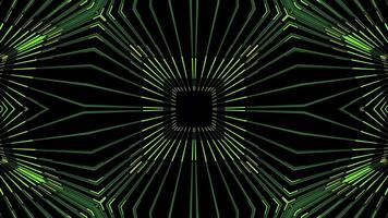 Green and black abstract pattern with a square in the center video