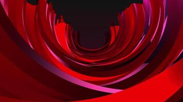 A red and purple abstract tunnel with a black background video