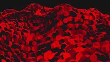 A red and black background with many circles video