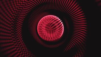 Red and black background with a red circle video