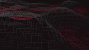 A black and red abstract background with a red dot video