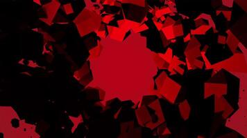 A red and black background with many pieces of broken glass video