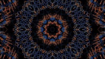 A blue and orange abstract pattern on a black background video