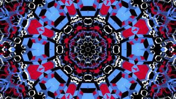 A blue and red abstract pattern on black video