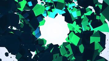 A green and blue abstract background with a hole in it video