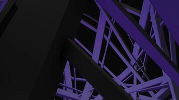 A black and purple abstract structure with many lines video