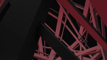A black and red abstract structure with many lines video