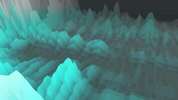 A 3d image of a mountain range with a blue sky video